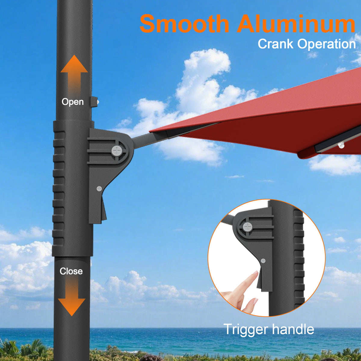 Sunvanta Auron Pro Round Cantilever Patio Umbrella with Solar LED Lights