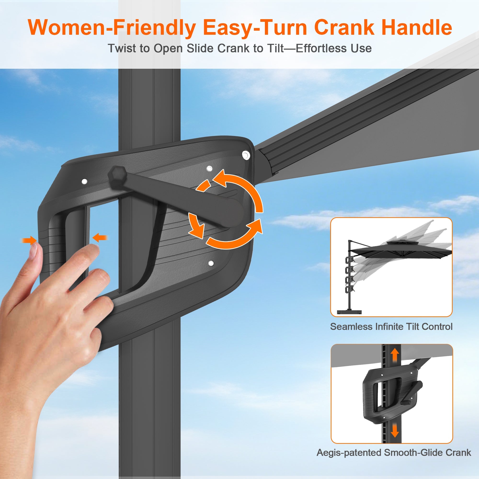 Sunvanta Auron Pro Cantilever Patio Umbrella  Reinforced Aluminum Frame for Patio & Garden