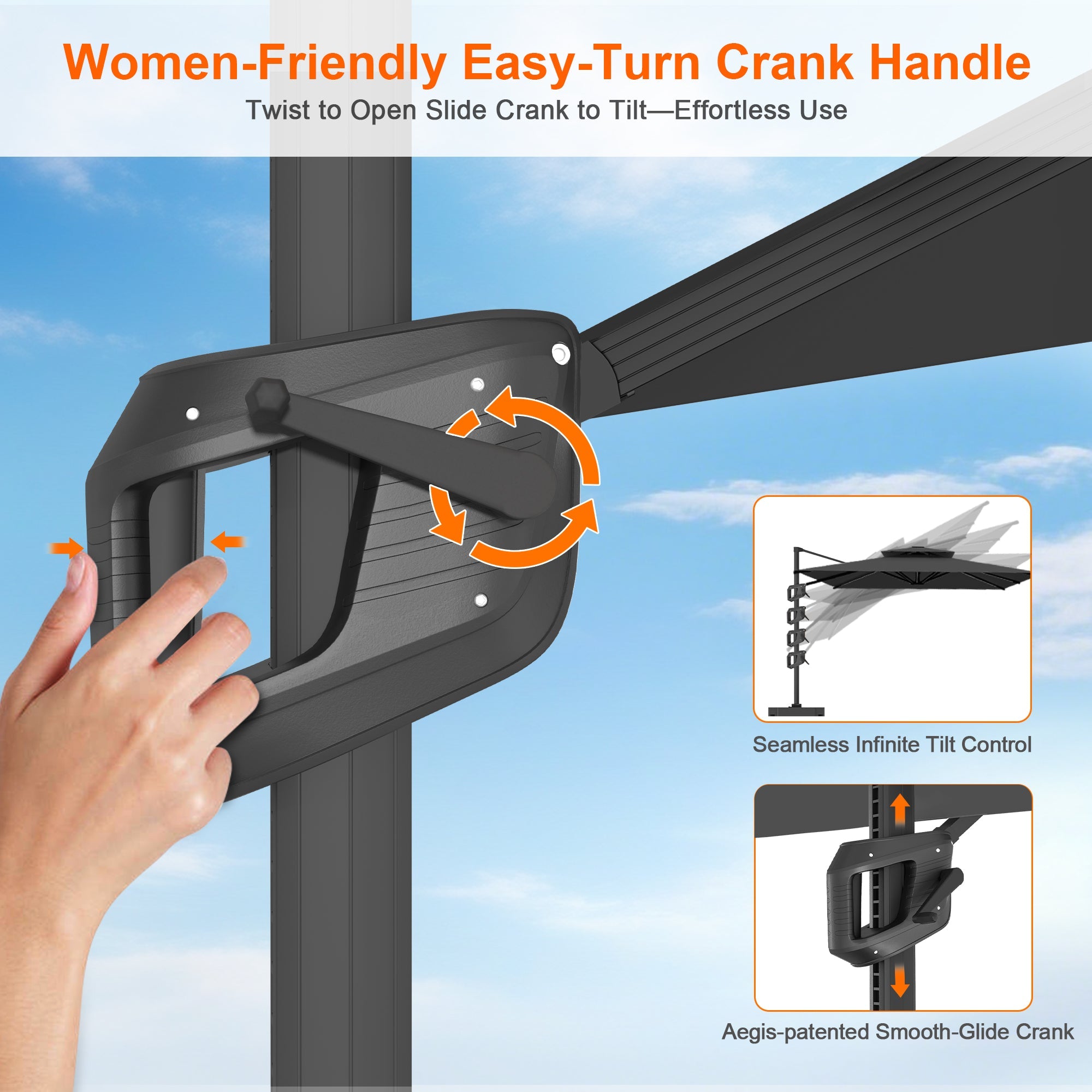 Sunvanta Auron Pro Cantilever Patio Umbrella  Reinforced Aluminum Frame for Patio & Garden