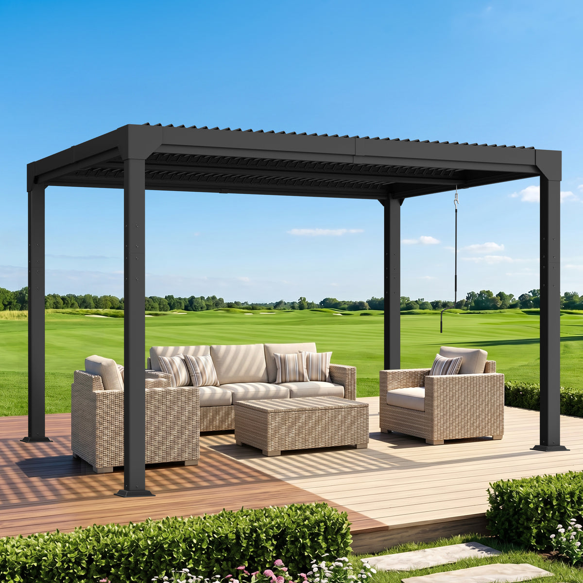 Sunvanta Atlantic Metal Louvered Pergola – Adjustable Louvers for Patio & Outdoor Space