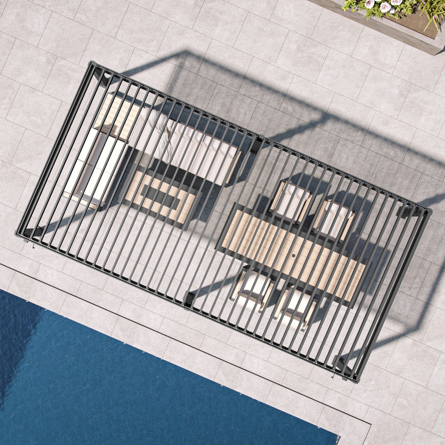 Sunvanta Atlantic Aluminum Louvered Pergola – Adjustable Louvers for Patio & Outdoor Space