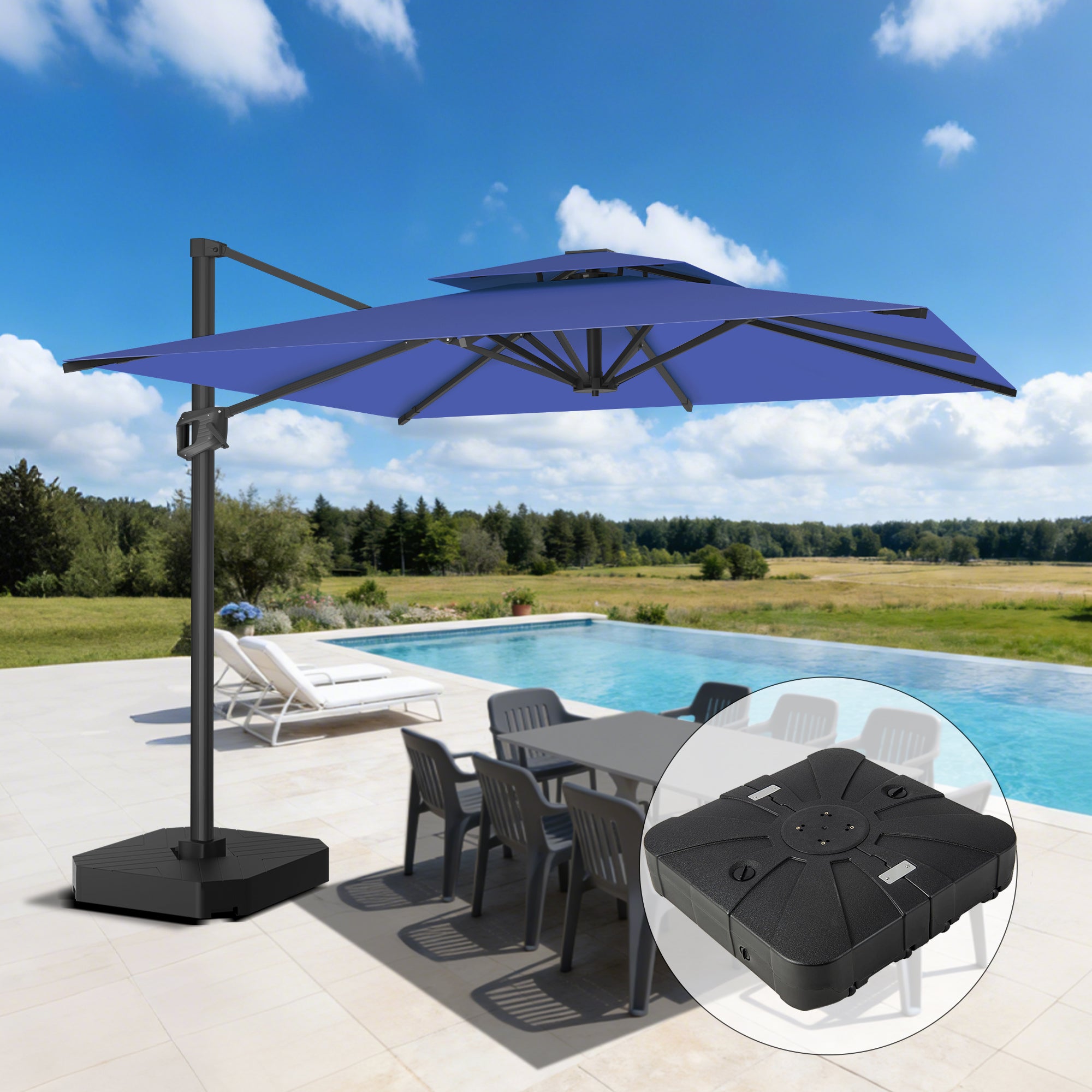 Sunvanta Auron Pro Cantilever Patio Umbrella  Reinforced Aluminum Frame for Patio & Garden