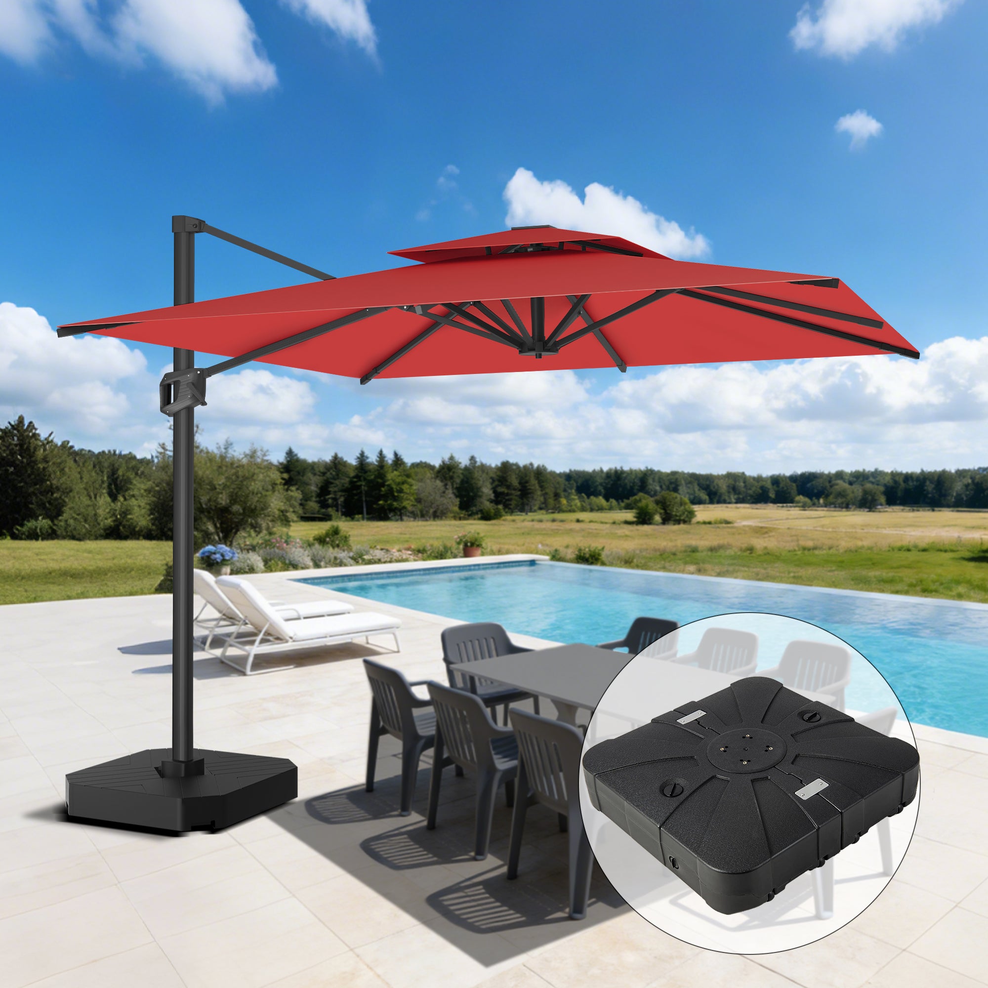 Sunvanta Auron Pro Cantilever Patio Umbrella  Reinforced Aluminum Frame for Patio & Garden