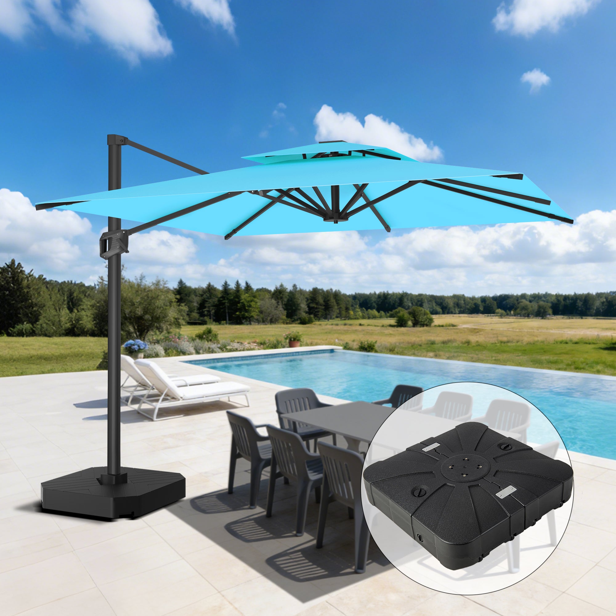 Sunvanta Auron Pro Cantilever Patio Umbrella  Reinforced Aluminum Frame for Patio & Garden