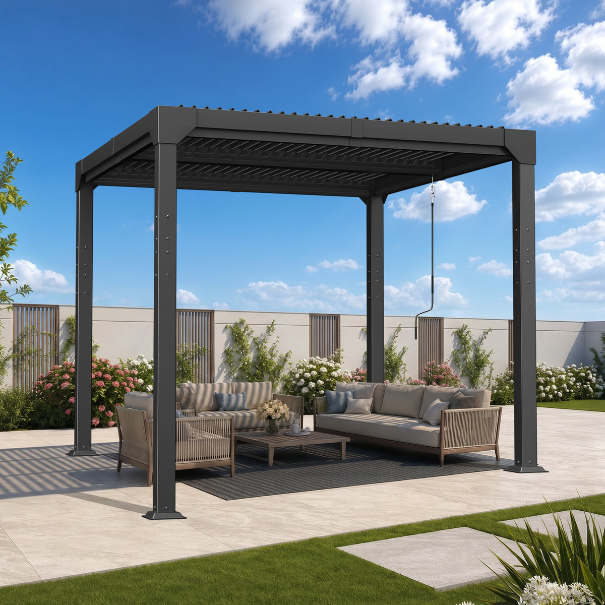Sunvanta Atlantic Metal Louvered Pergola – Adjustable Louvers for Patio & Outdoor Space