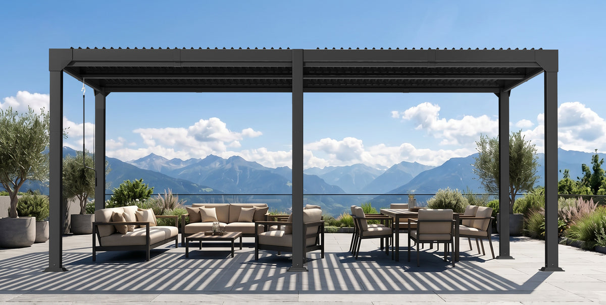 Sunvanta Atlantic Metal Louvered Pergola – Adjustable Louvers for Patio & Outdoor Space