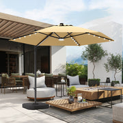 Sunvanta Auron Pro Round Cantilever Patio Umbrella with Solar LED Lights