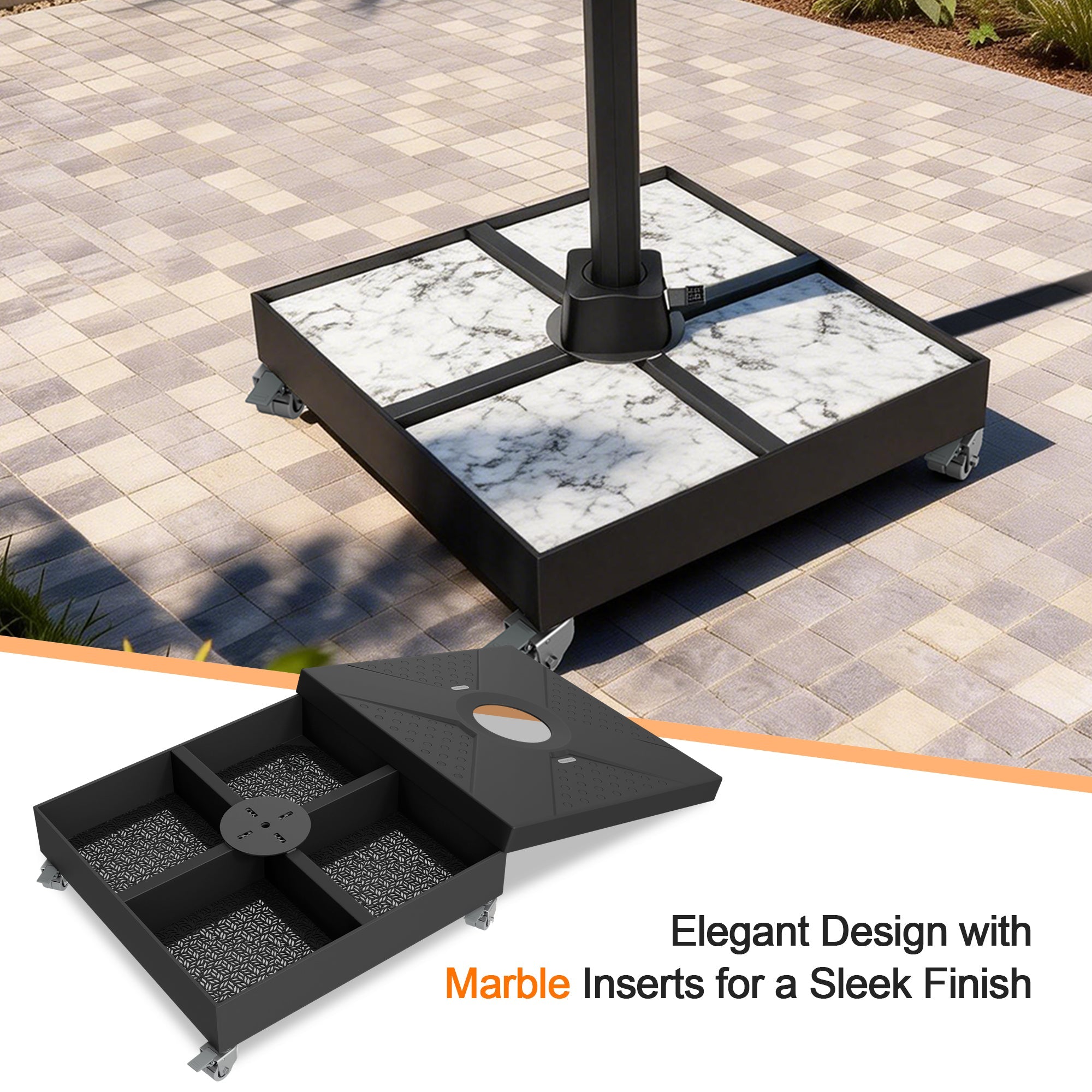 Sunvanta Cantilever Umbrella Base with Wheels – Heavy-Duty Modular Stand up to 880 lb for Offset Umbrellas