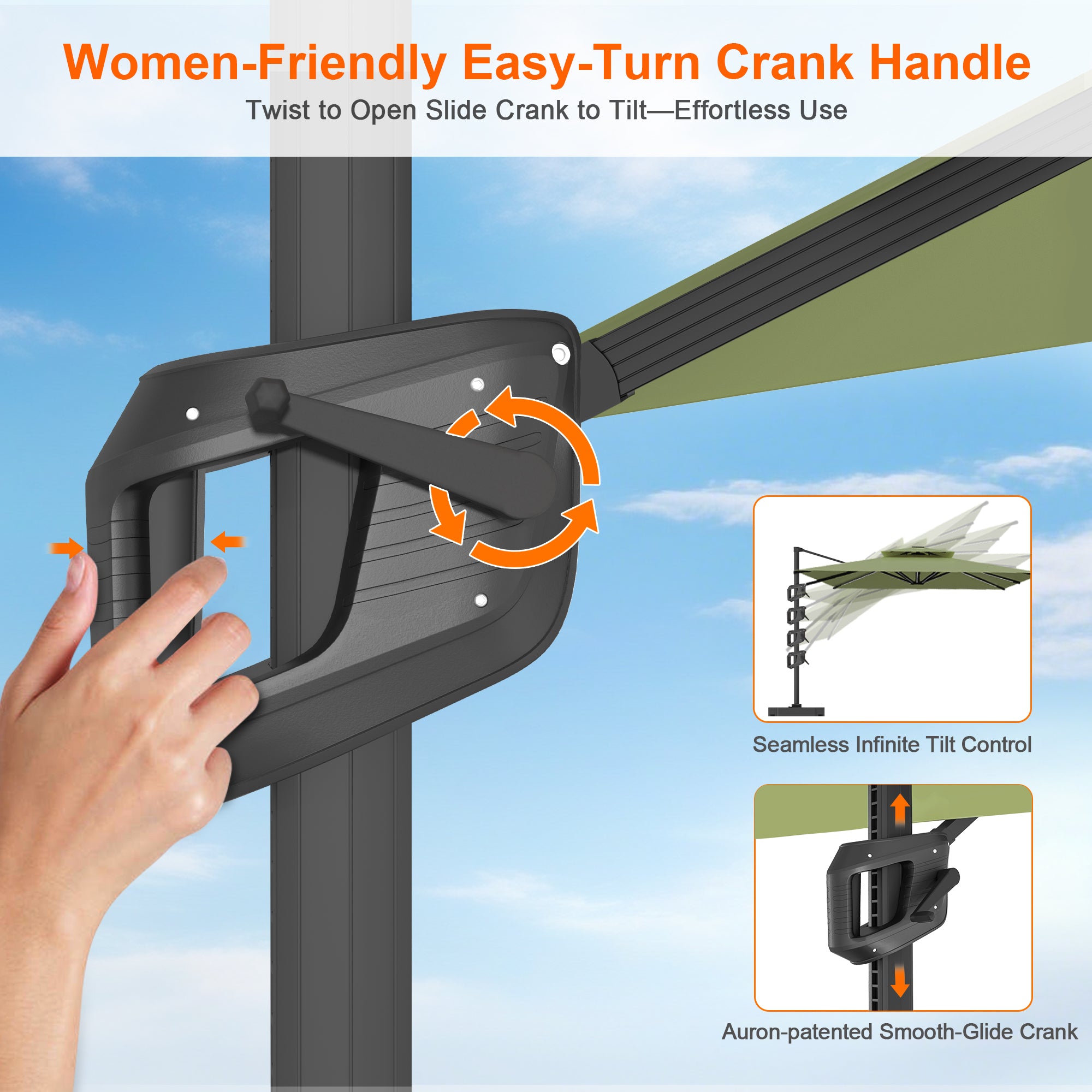 Sunvanta Auron Pro Cantilever Patio Umbrella  Reinforced Aluminum Frame for Patio & Garden