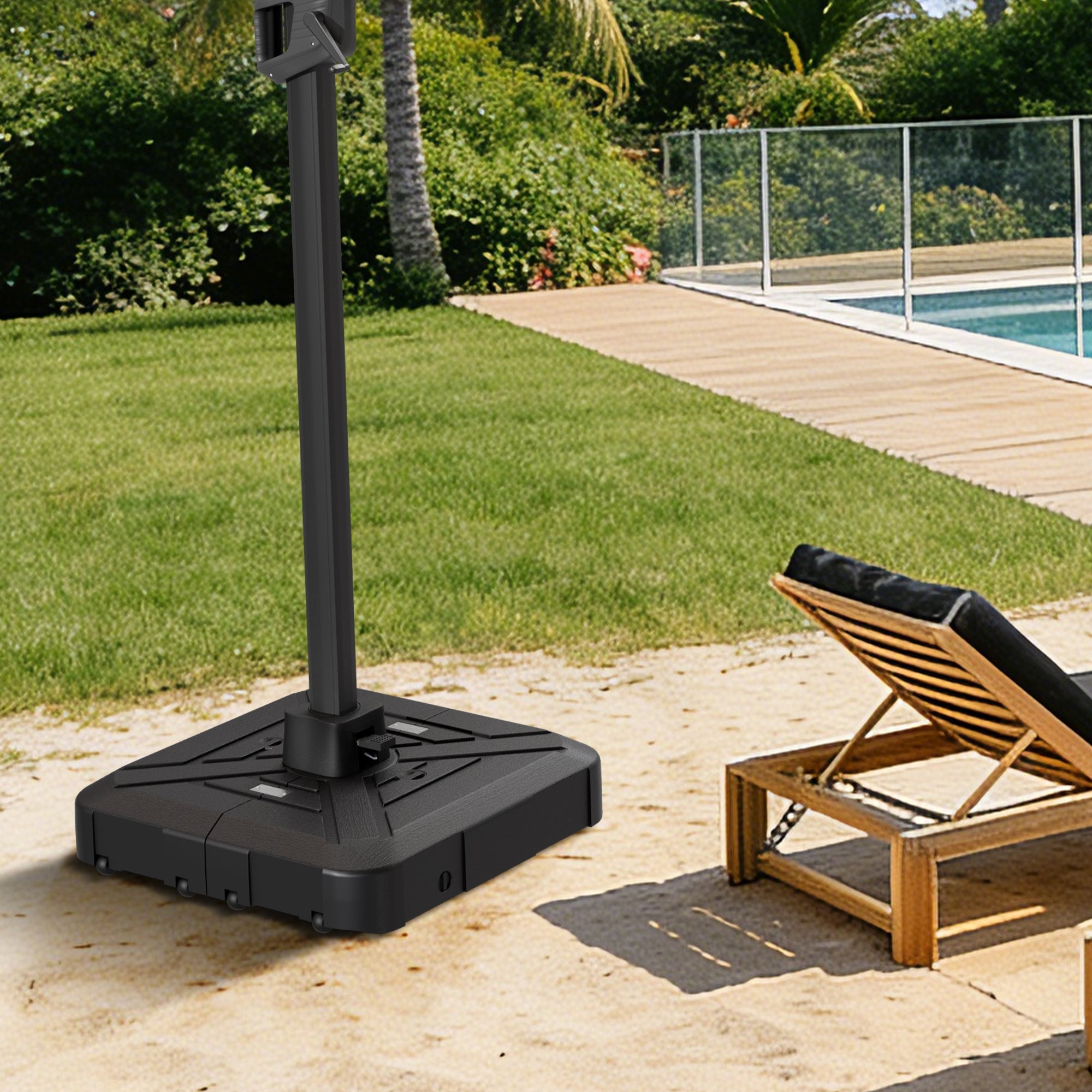 Sunvanta Auron Series Cantilever Umbrella Base with Wheels – 250–440 lb HDPE Refillable Outdoor Weight Stand