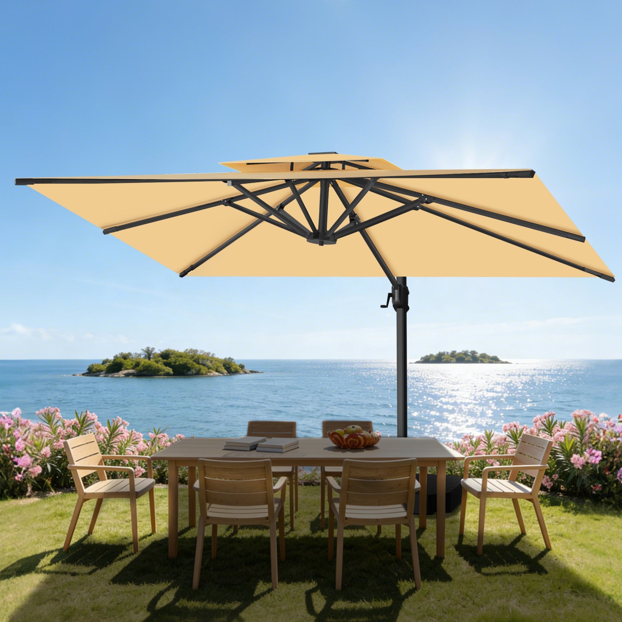 Sunvanta Auron Pro Cantilever Patio Umbrella  Reinforced Aluminum Frame for Patio & Garden