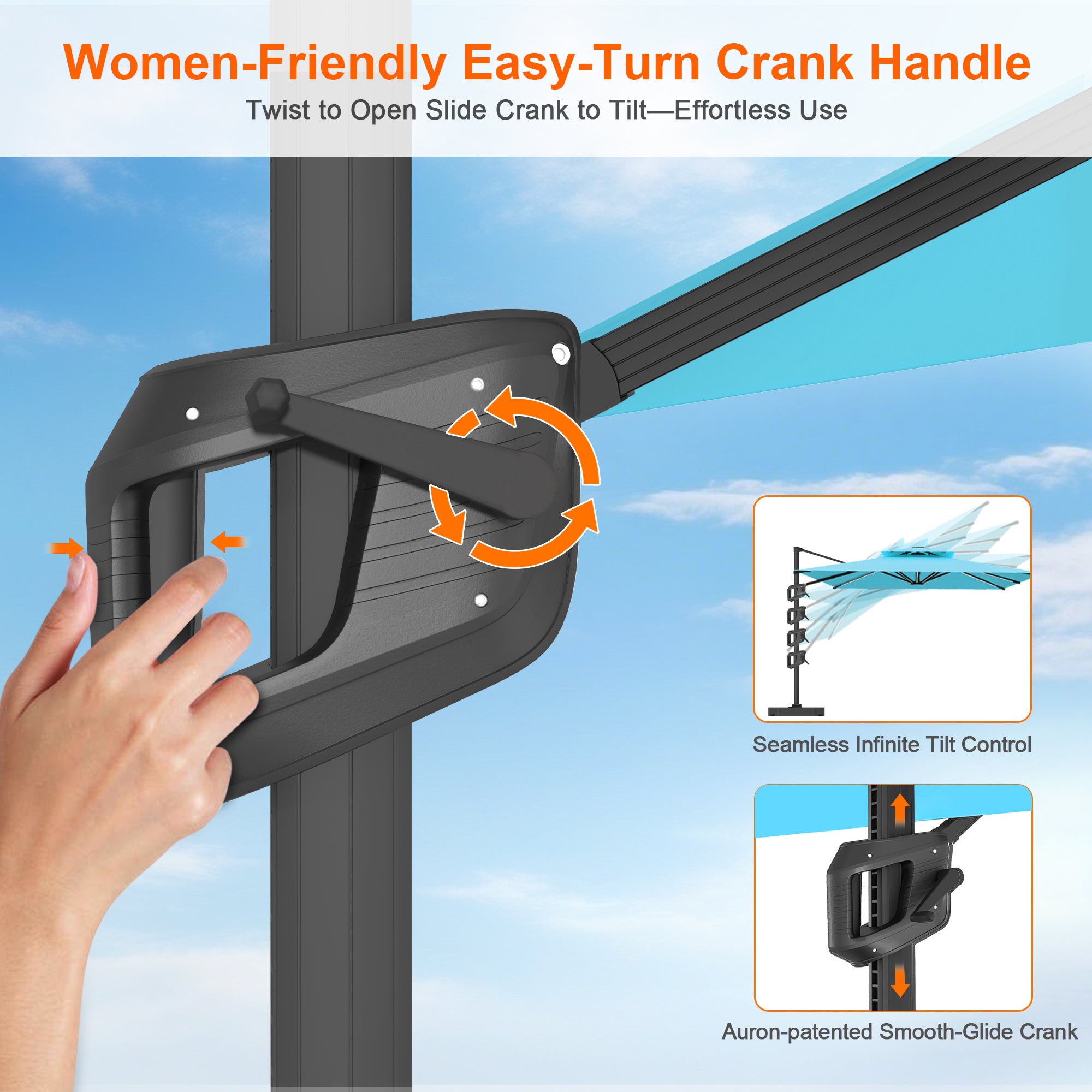 Sunvanta Auron Pro Cantilever Patio Umbrella  Reinforced Aluminum Frame for Patio & Garden
