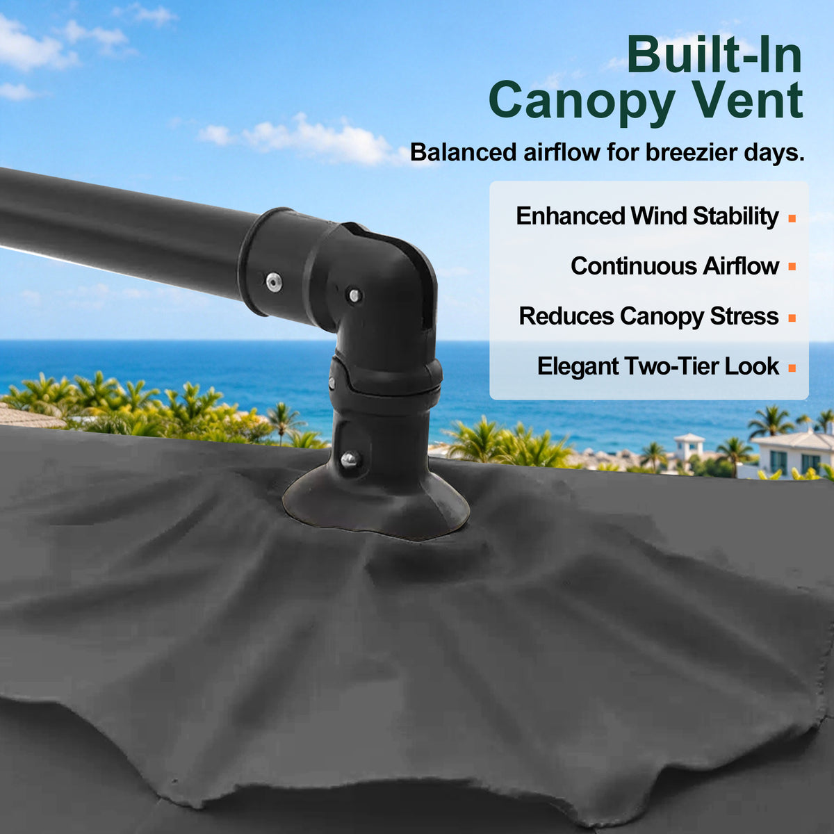 Sunvanta Heavy Duty 10FT Cantilever Umbrella with Base – Premium Outdoor Shade for Patio, Backyard & Deck Living