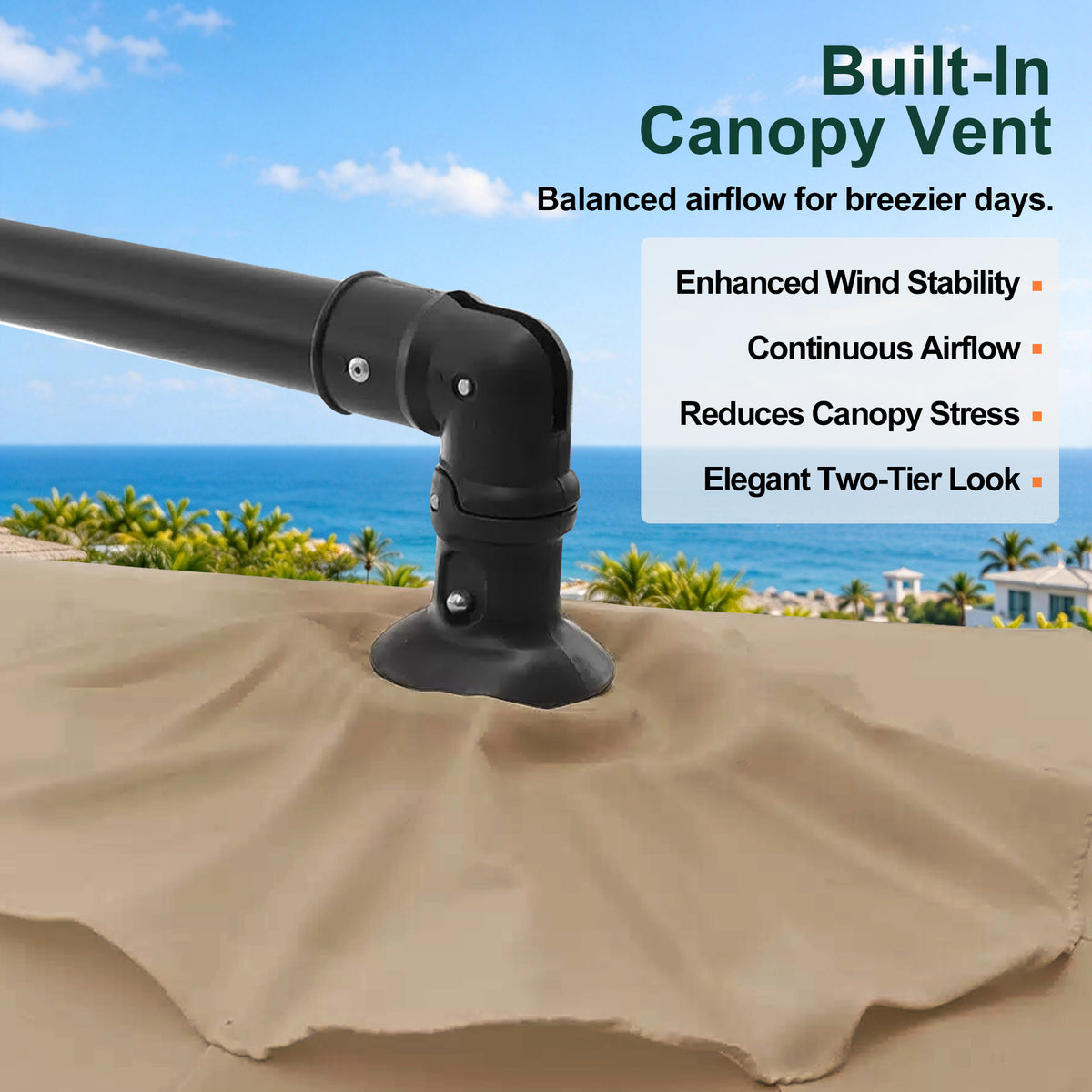 Sunvanta Heavy Duty 10FT Cantilever Umbrella with Base – Premium Outdoor Shade for Patio, Backyard & Deck Living