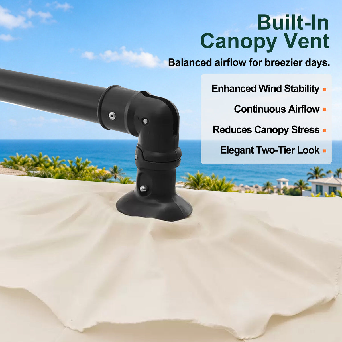 Sunvanta Heavy Duty 10FT Cantilever Umbrella with Base – Premium Outdoor Shade for Patio, Backyard & Deck Living