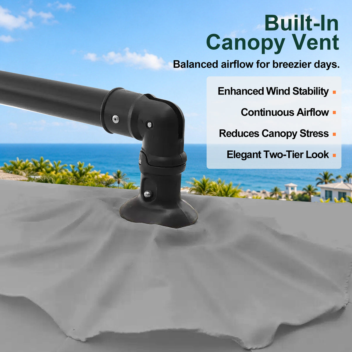 Sunvanta Heavy Duty 10FT Cantilever Umbrella with Base – Premium Outdoor Shade for Patio, Backyard & Deck Living