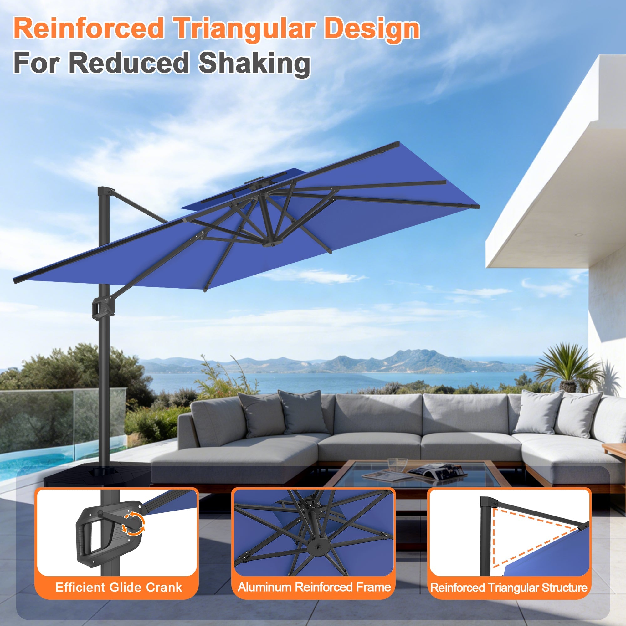 Sunvanta Auron Pro Cantilever Patio Umbrella  Reinforced Aluminum Frame for Patio & Garden