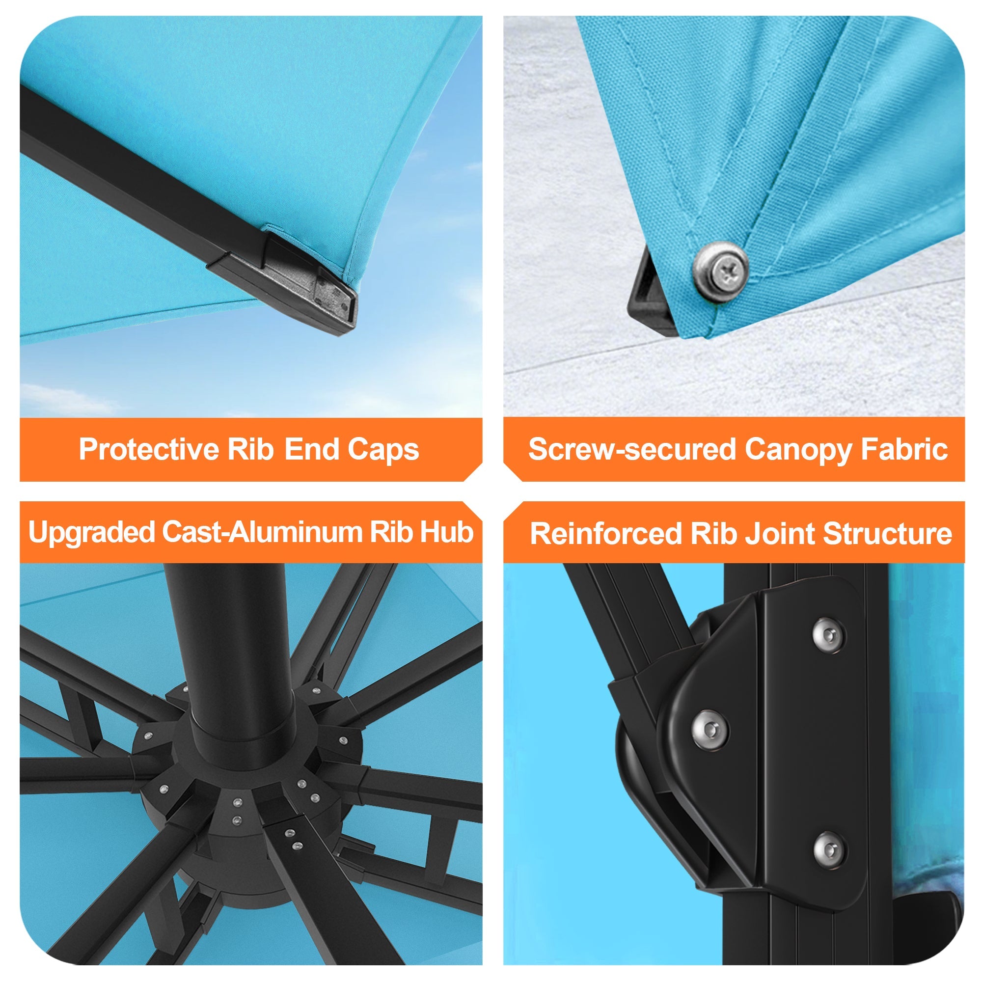Sunvanta Auron Pro Cantilever Umbrella with Built-In LED Lighting and Reinforced Aluminum Frame for Patio & Garden Use