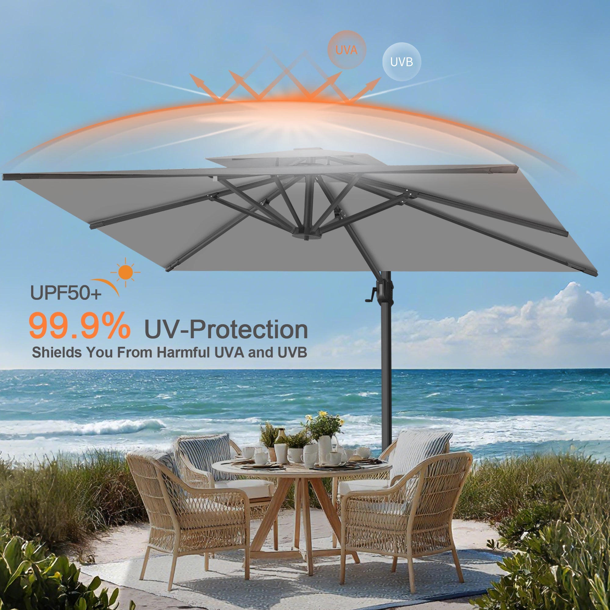 Sunvanta Auron Pro Cantilever Patio Umbrella  Reinforced Aluminum Frame for Patio & Garden