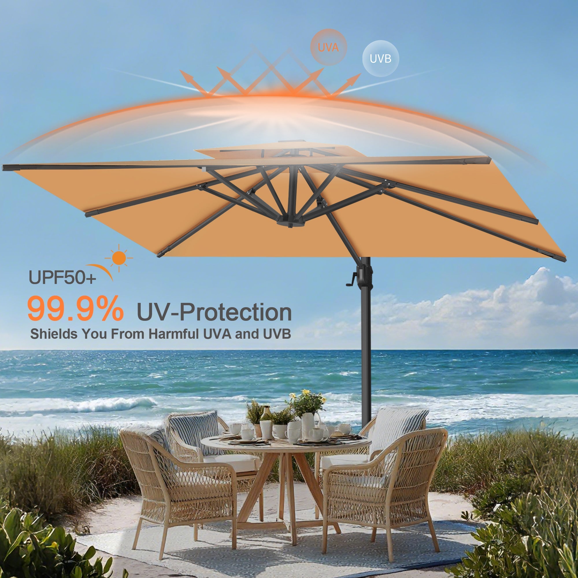 Sunvanta Auron Pro Cantilever Patio Umbrella  Reinforced Aluminum Frame for Patio & Garden