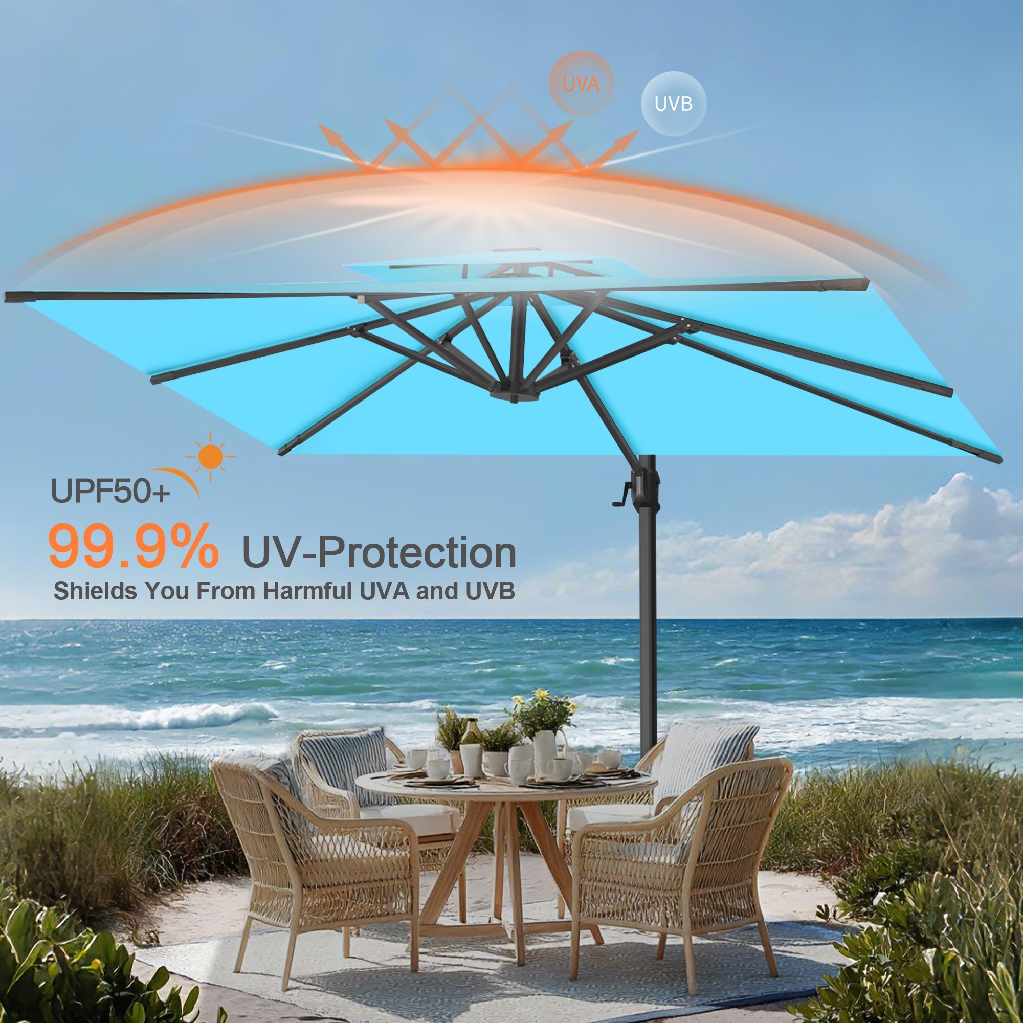 Sunvanta Auron Pro Cantilever Patio Umbrella  Reinforced Aluminum Frame for Patio & Garden