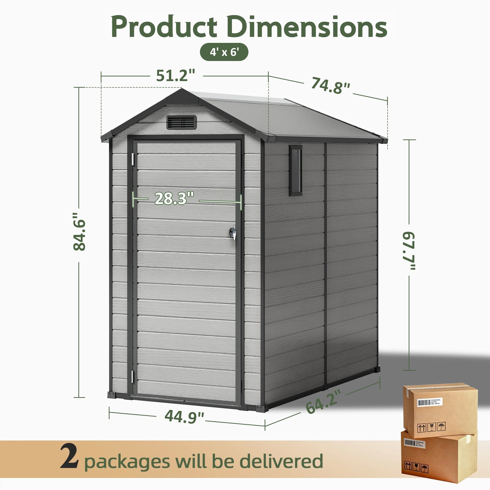Sunvanta YardVault Resin Storage Shed with Floor – Outdoor Storage for Tools, Bikes & Garden Equipment
