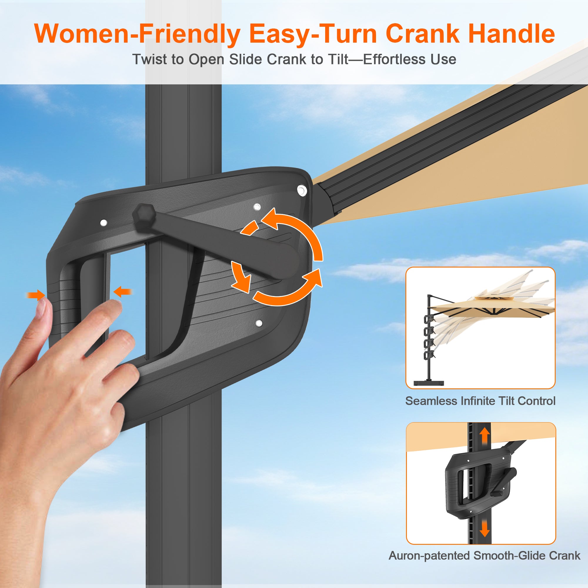 Sunvanta Auron Pro Cantilever Patio Umbrella  Reinforced Aluminum Frame for Patio & Garden