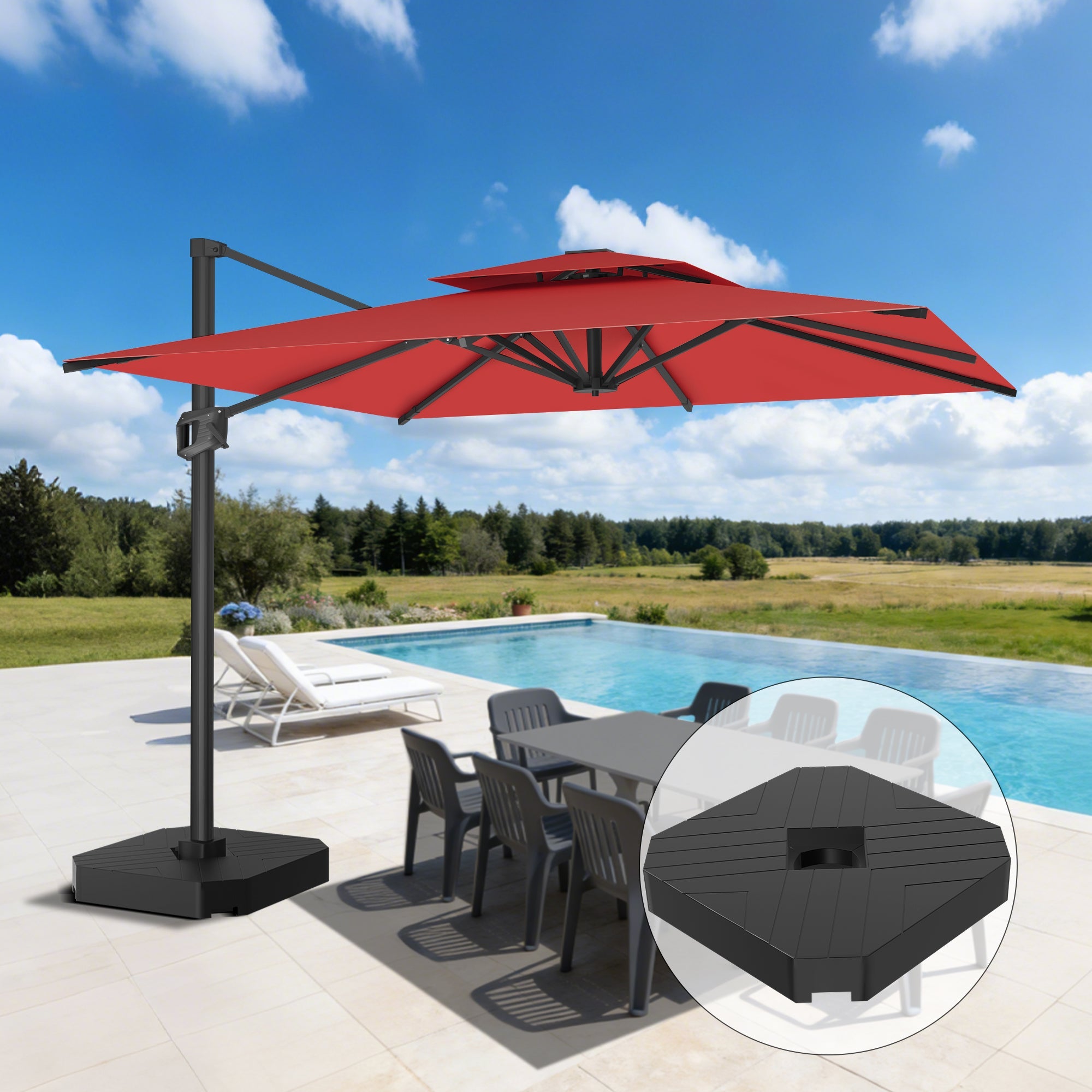 Sunvanta Auron Pro Cantilever Patio Umbrella  Reinforced Aluminum Frame for Patio & Garden