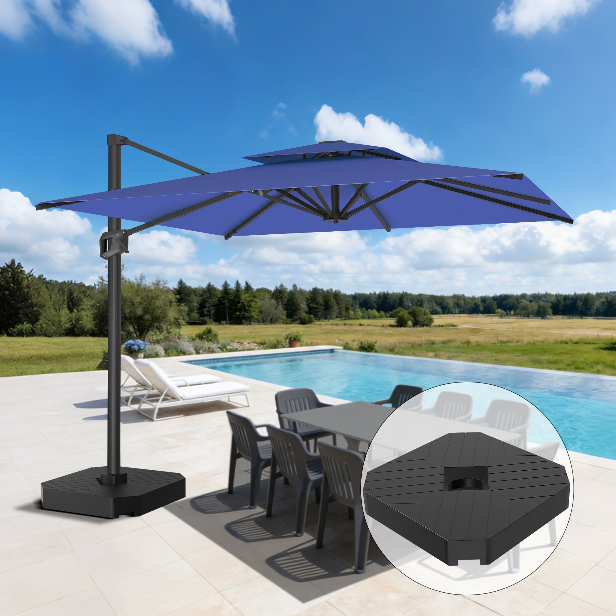 Sunvanta Auron Pro Cantilever Patio Umbrella  Reinforced Aluminum Frame for Patio & Garden