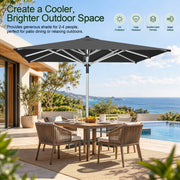 SUNVANTA Square Market Patio Umbrella – 300 GSM Canopy with Manual Lift & Locking Pin