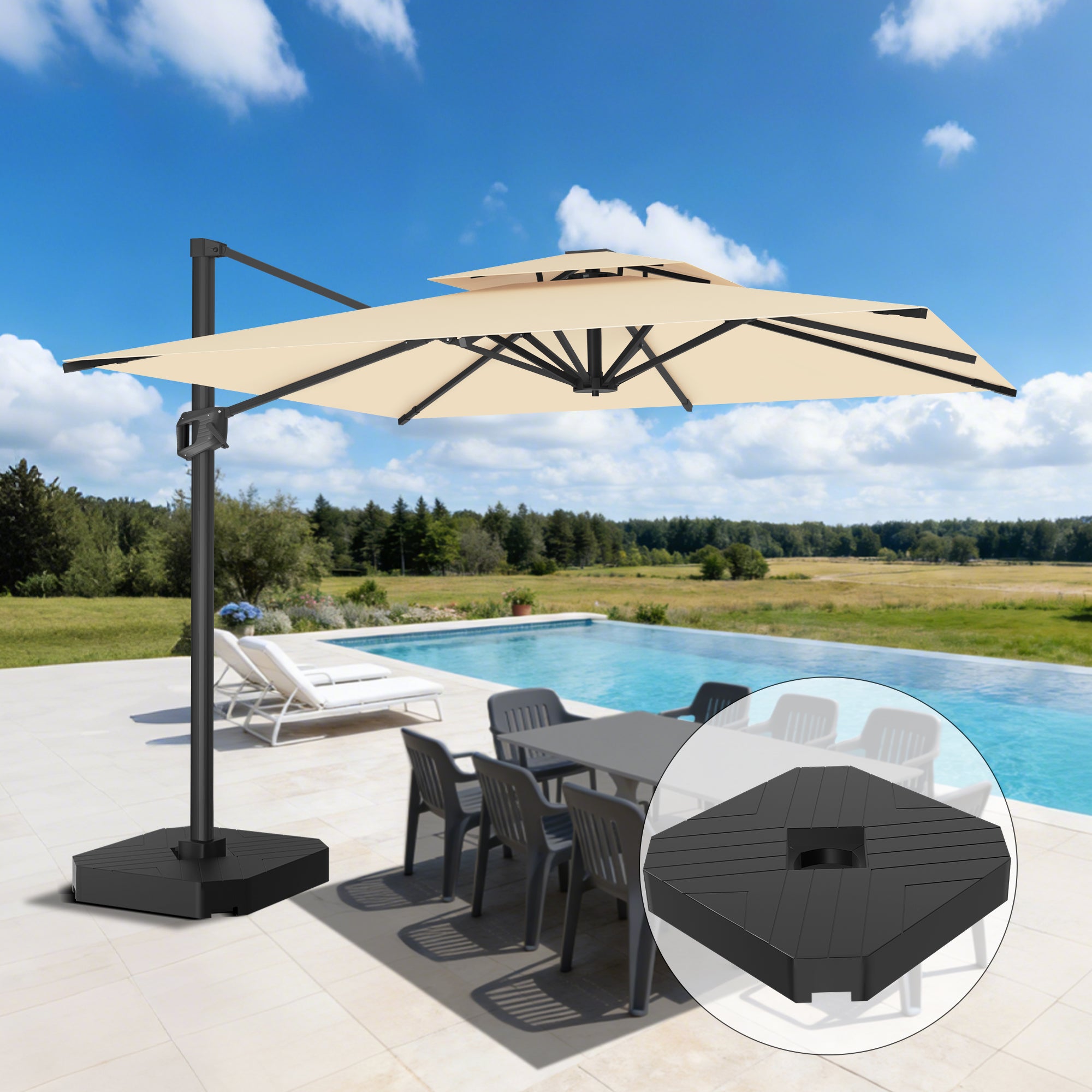 Sunvanta Auron Pro Cantilever Patio Umbrella  Reinforced Aluminum Frame for Patio & Garden