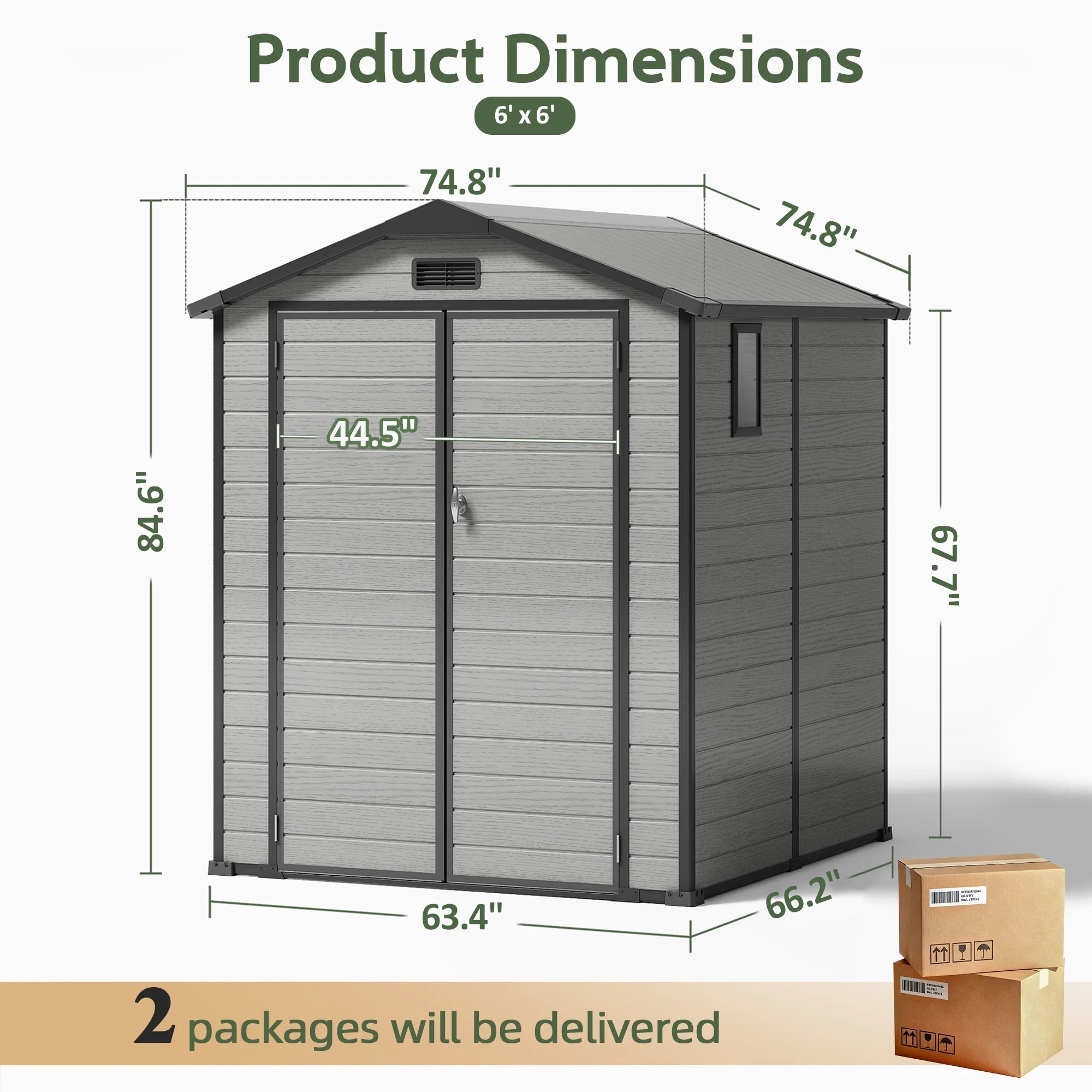 Sunvanta YardVault Resin Storage Shed with Floor – Outdoor Storage for Tools, Bikes & Garden Equipment