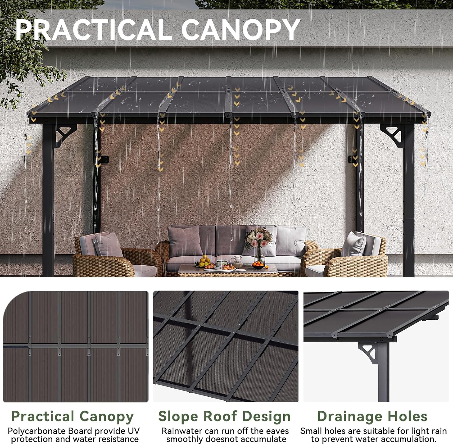 Sunvanta Wall-Mounted Retractable Awning – Heavy-Duty Outdoor Shade for Patio & Deck