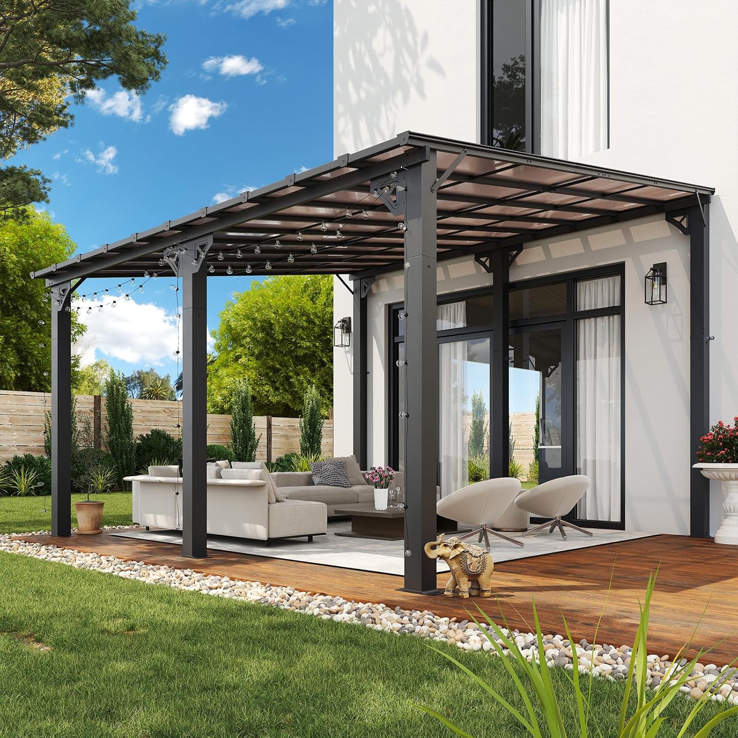 Sunvanta Wall-Mounted Retractable Awning – Heavy-Duty Outdoor Shade for Patio & Deck