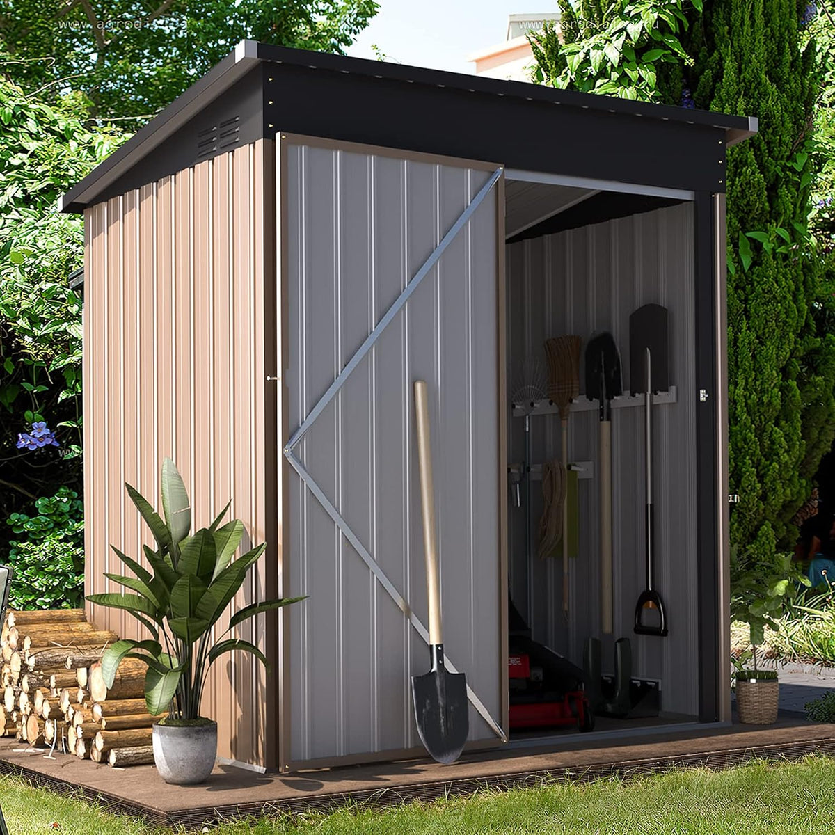 Sunvanta Galvanized Steel Garden Shed, Outdoor Storage Shed with Gable Roof, Backyard Tool Shed for Lawn Equipment, Bikes & Gardening Tools