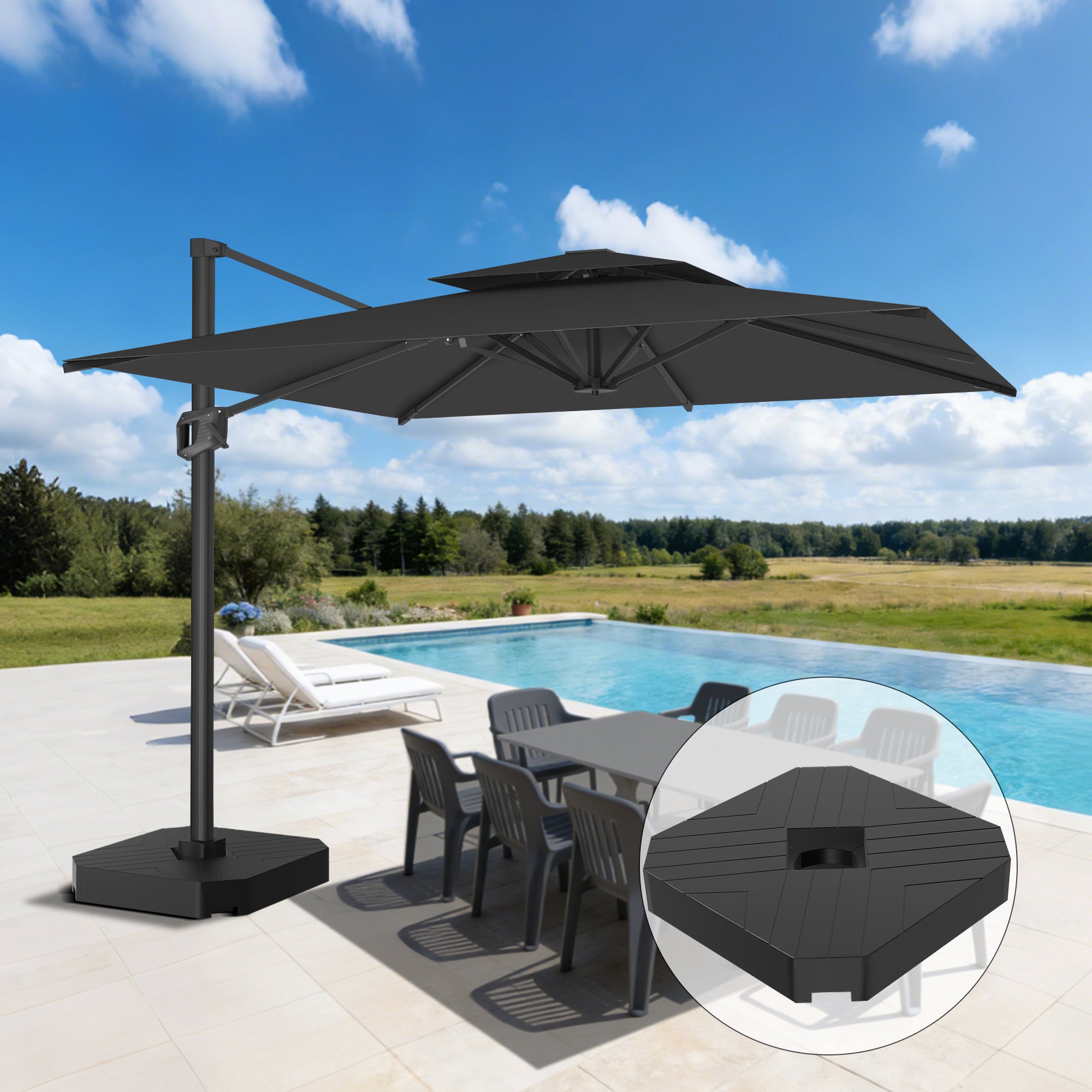 Sunvanta Auron Pro Cantilever Patio Umbrella  Reinforced Aluminum Frame for Patio & Garden