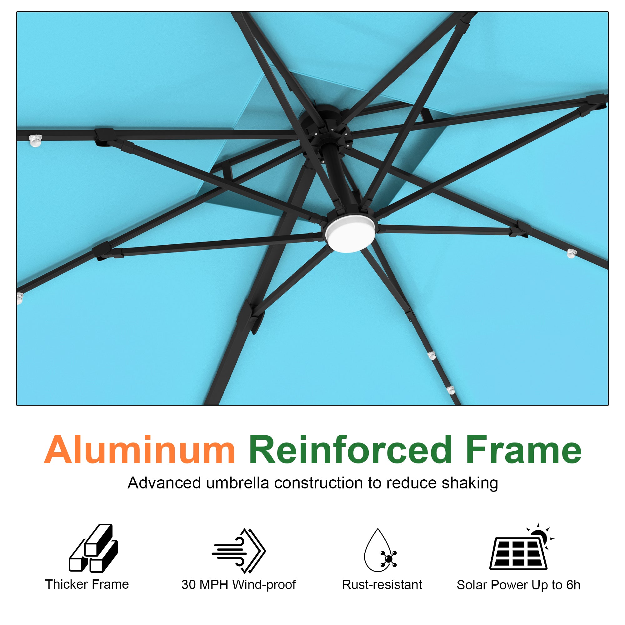 Sunvanta Auron Pro Cantilever Umbrella with Built-In LED Lighting and Reinforced Aluminum Frame for Patio & Garden Use