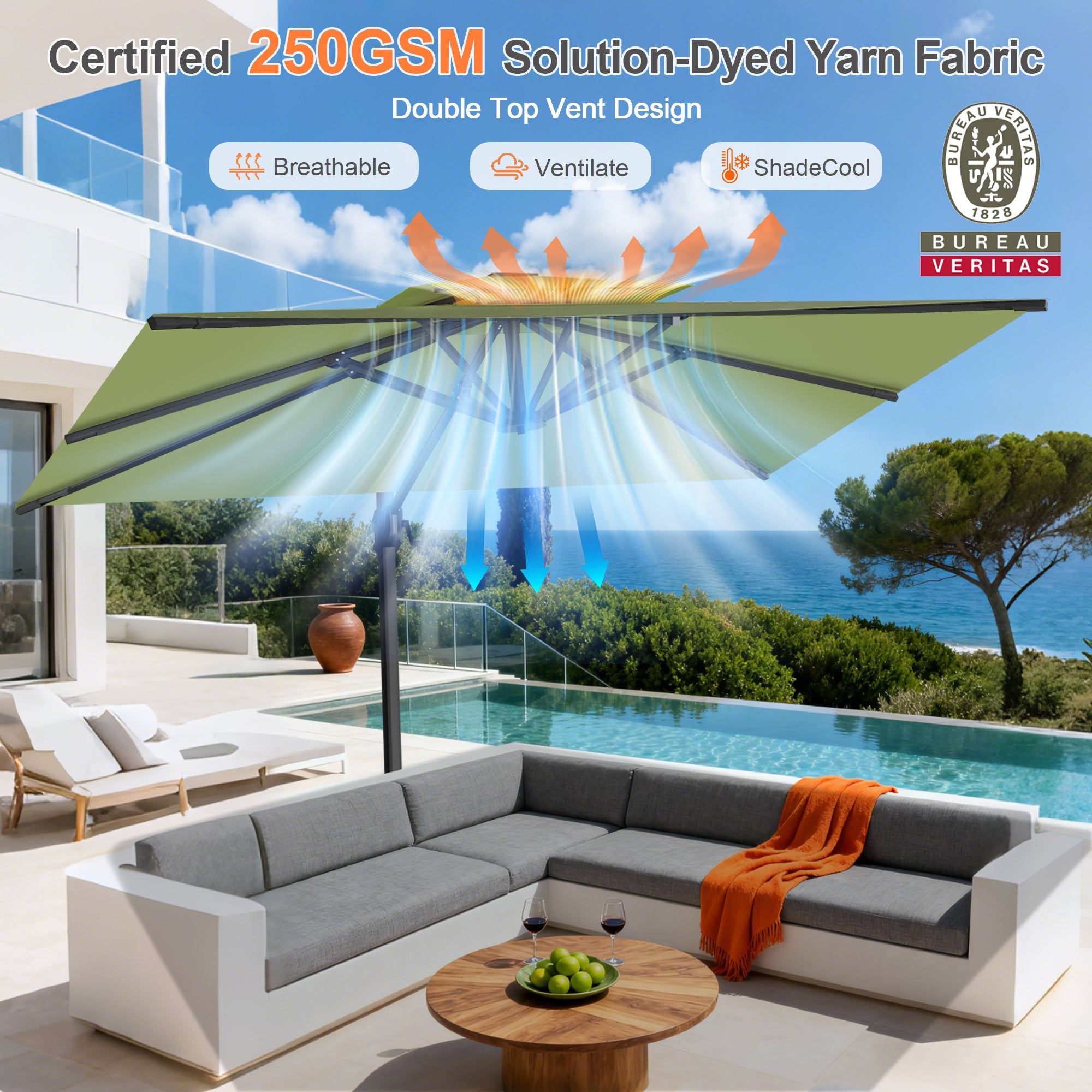 Sunvanta Auron Pro Cantilever Patio Umbrella  Reinforced Aluminum Frame for Patio & Garden