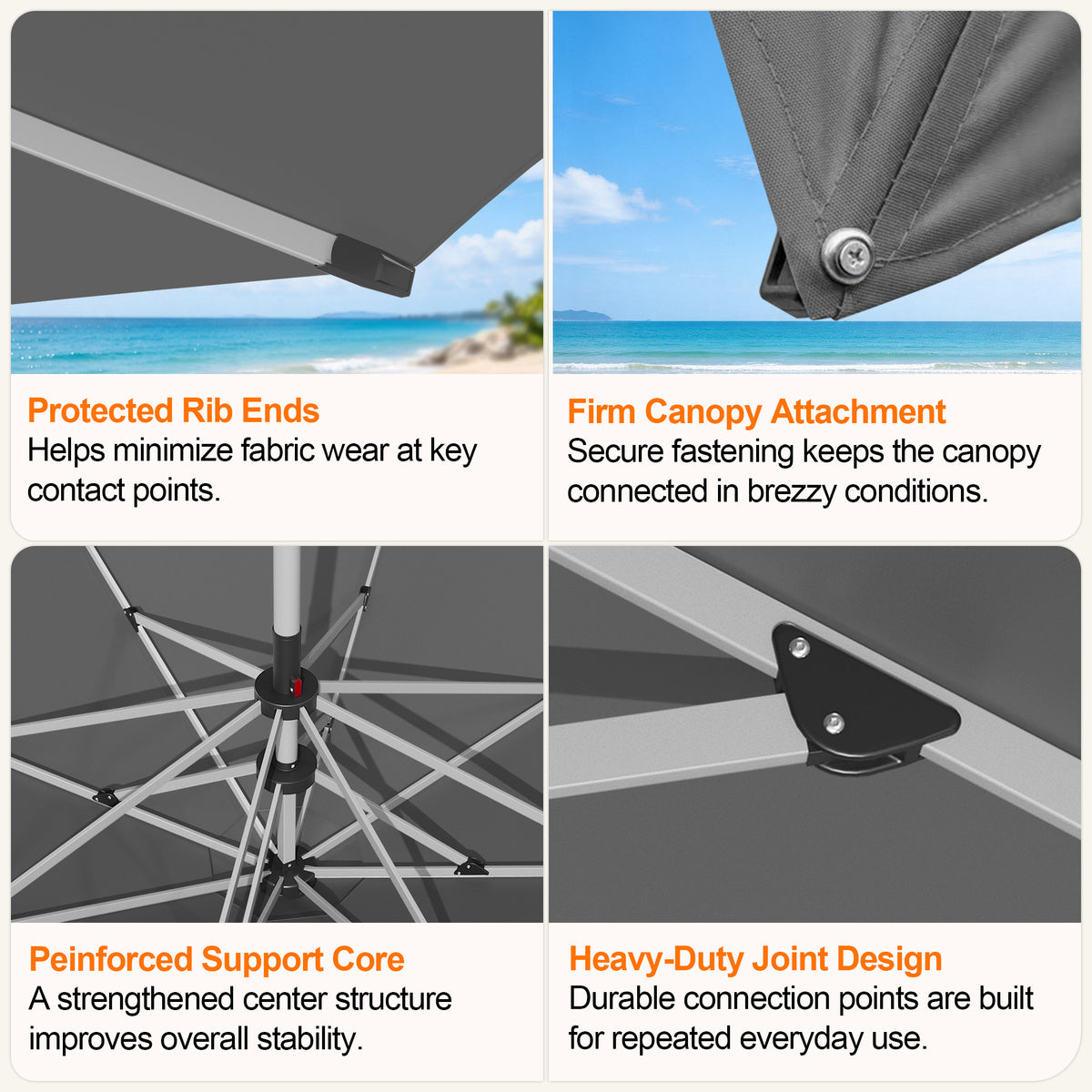 SUNVANTA Round Market Patio Umbrella – 300 GSM Canopy with Manual Lift & Locking Pin