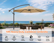 Sunvanta Heavy Duty 10FT Cantilever Umbrella with Base – Premium Outdoor Shade for Patio, Backyard & Deck Living
