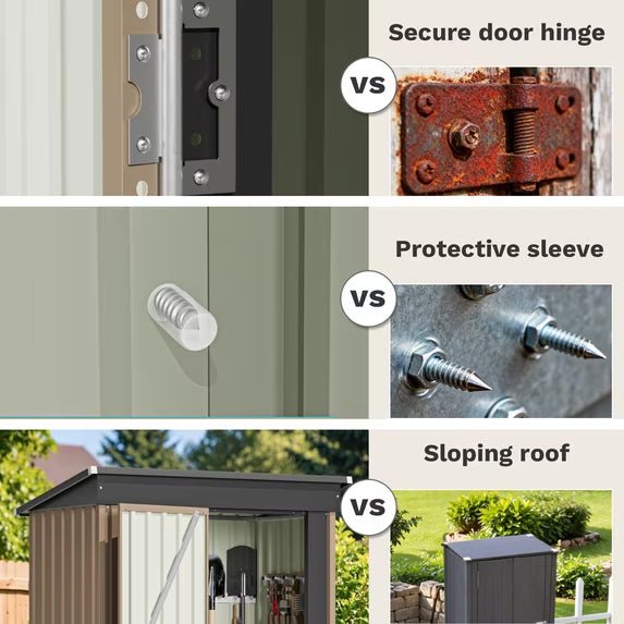 Sunvanta Galvanized Steel Garden Shed, Outdoor Storage Shed with Gable Roof, Backyard Tool Shed for Lawn Equipment, Bikes & Gardening Tools
