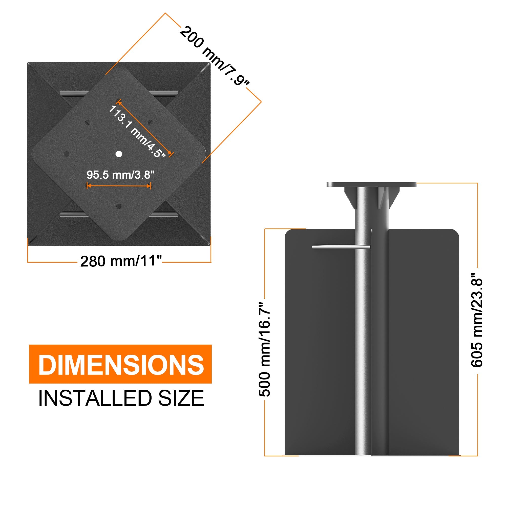 Sunvanta Auron In-Ground Umbrella Base for Cantilever Umbrellas – Heavy-Duty Steel, Secure Concrete Mount