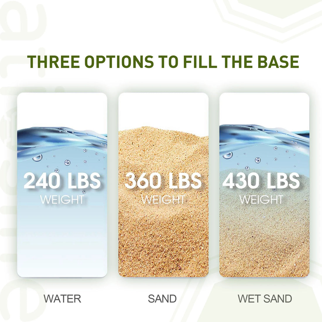 Three Fill Options for Adjustable Weight