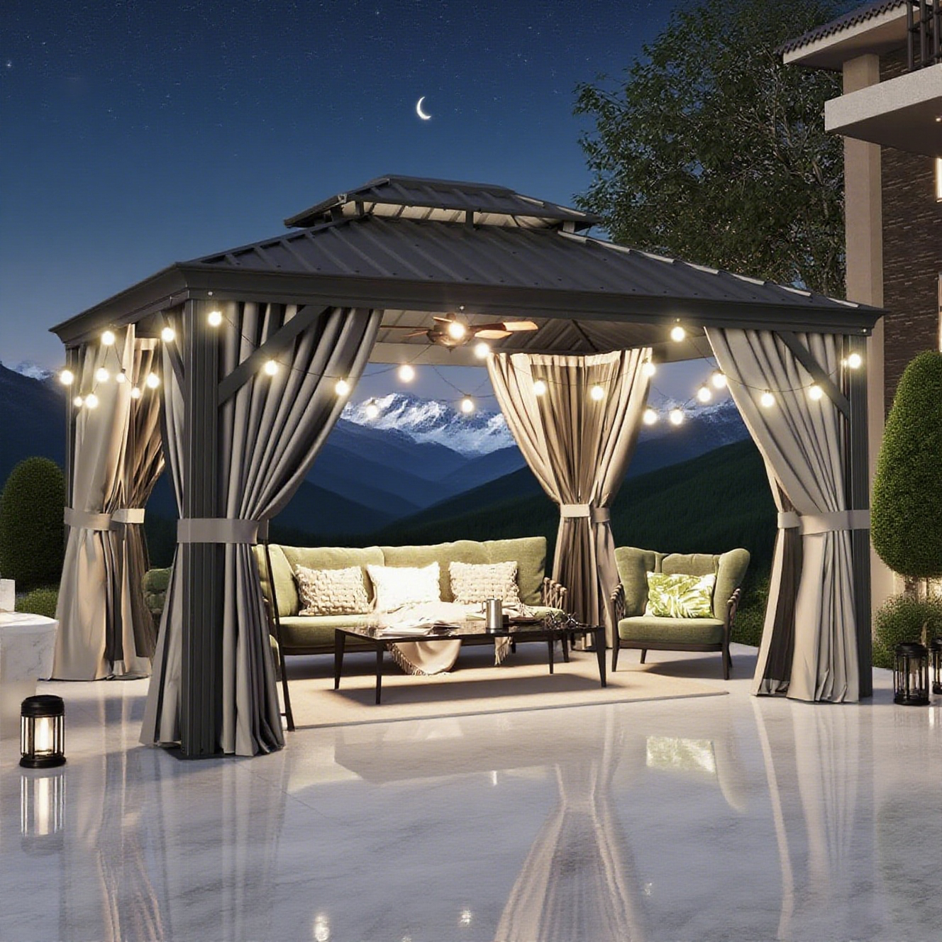 Sunvanta Umbrella & Gazebo LED Light Kit – Battery-Powered Ambient Lighting with Remote